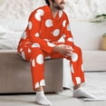 thumbnail image 7 of Lsque Orange And White Polka Dot1 Pattern Long Sleeve Pajama Set for Men - Soft 2-Piece Sleepwear and Loungewear Set with Pockets, Comfy Nightwear-XX-Large, 7 of 7