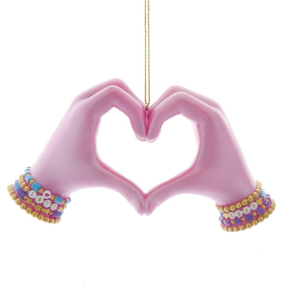 GOBWCOT Pink Electroplated Heart Hands Ornament Suitable for desktop decoration