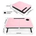 thumbnail image 2 of Portable Foldable Laptop Desk for Bed and Couch, Adjustable Lap Desk with Cup Holder and Phone Holder, Ideal for Working, Reading, Writing, and Breakfast-Pink, 2 of 6