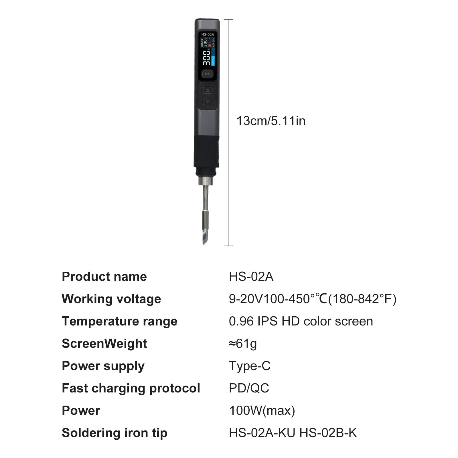 For FNIRSI HS02A Soldering Iron DC9-24V PD QC DC Multi-Protocol 9W-100W Constant Temperature Kits Soldering Iron