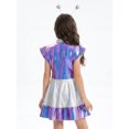 thumbnail image 6 of RUINIXCW Girl Alien Metallic Dress Antenna Headband and Rainbow Glasses, 3 Piece Robot Cosplay Set for Halloween Party, 6 of 8