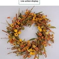 thumbnail image 4 of Corona de otoño Kojanyu para puerta de entrada con bayas y hojas de naranja de seda,uchuvas,otoño,Acción de Gracias,decoración de pared para el hogar,festival,flores silvestres, 4 of 9