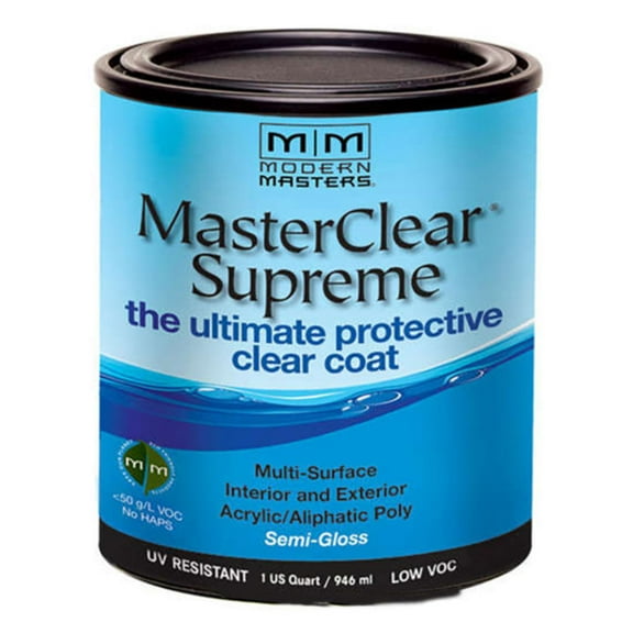 Modern Masters MasterClear Supreme Semi-Gloss Clear Water-Based Protective Coating 1 qt