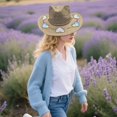 thumbnail image 2 of LLDYYDS - Juego de pendientes y botas de vaquera con diamantes de imitación y sombrero de vaquero, estilo occidental, de fieltro, estilo jazz, para mujer, 2 of 6