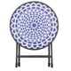 thumbnail image 4 of mesa auxiliar plegable de acero de 17,7 pulgadas de diámetro con tapa de vidrio impreso, 4 of 5