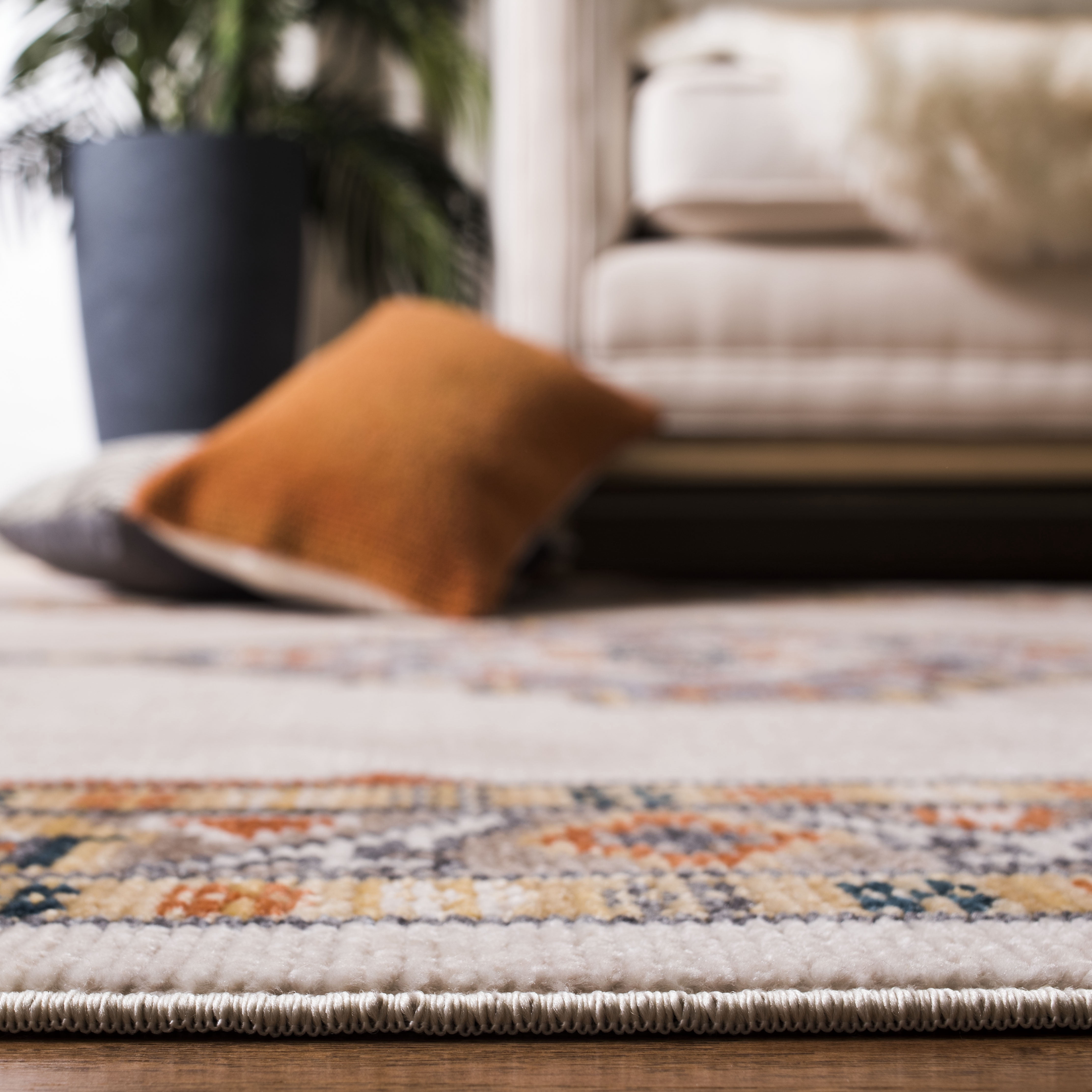 Safavieh Farmhouse Arline Southwestern Area Rug, Gray/Cream, 6'3" x 6'3" Square
