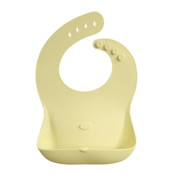 Abiie Ruby Wrapp Silicone Bibs for Babies with Front Pocket - Waterproof Bib - Stain Resistant - Silicone Toddler Bibs (Yellow Pastel)