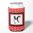 thumbnail image 2 of Letter M Initial Monogram - Red Black Polka Dots Can or Bottle Beverage Insulator Hugger, 2 of 5
