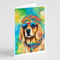 Golden Retriever Hippie Dawg Greeting Cards Pack of 8 7 in x 5 in