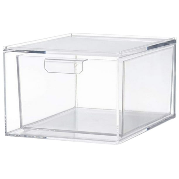 FRCOLOR Stackable Storage Drawer Clear Storage Bin Desktop Stackable