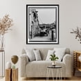 thumbnail image 4 of Historic Framed Print, Rhode Island. Newport. A.C. James home Suprise Valley", men loading sacks of grain from truck in courtyard into second floor doorway of barn", 17-7/8" x 21-7/8", 4 of 9