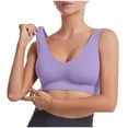 thumbnail image 6 of Plus Size Sports Bra for Women S-5X 3 Pack Pullover Wireless Bralettes Ladies Solid Multipack Breathable Support Athletic Underwear Bra, 6 of 6