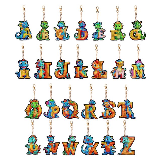 Llavero Cgtredaw Diamond Art 26 Piezas Letras Forma Especial para Bolso Adulto