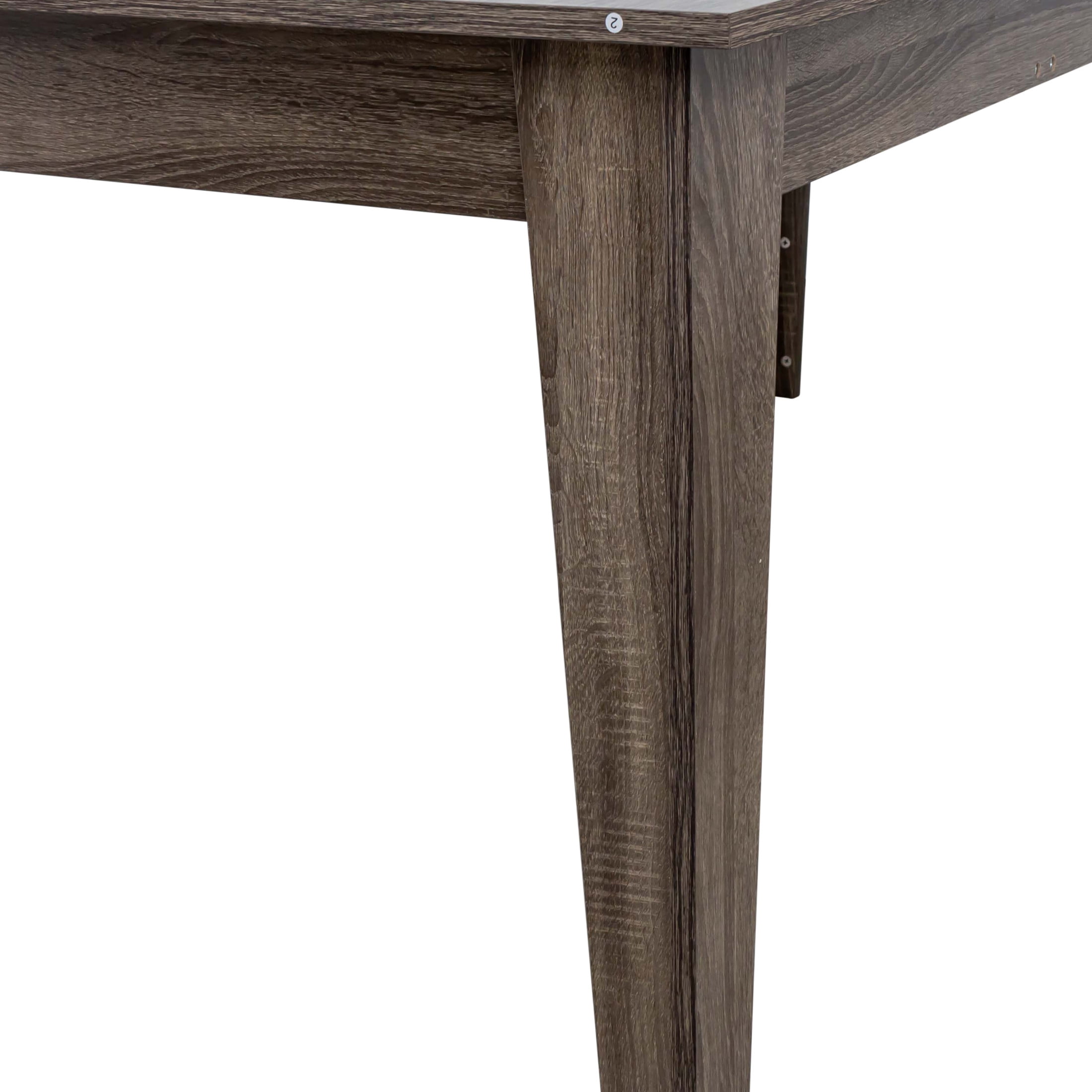 Noble House Lauren 106.5" Extendable Dining Table, Woodgrain Top, Modern Rectangular Wooden Kitchen Table, Dark Oak