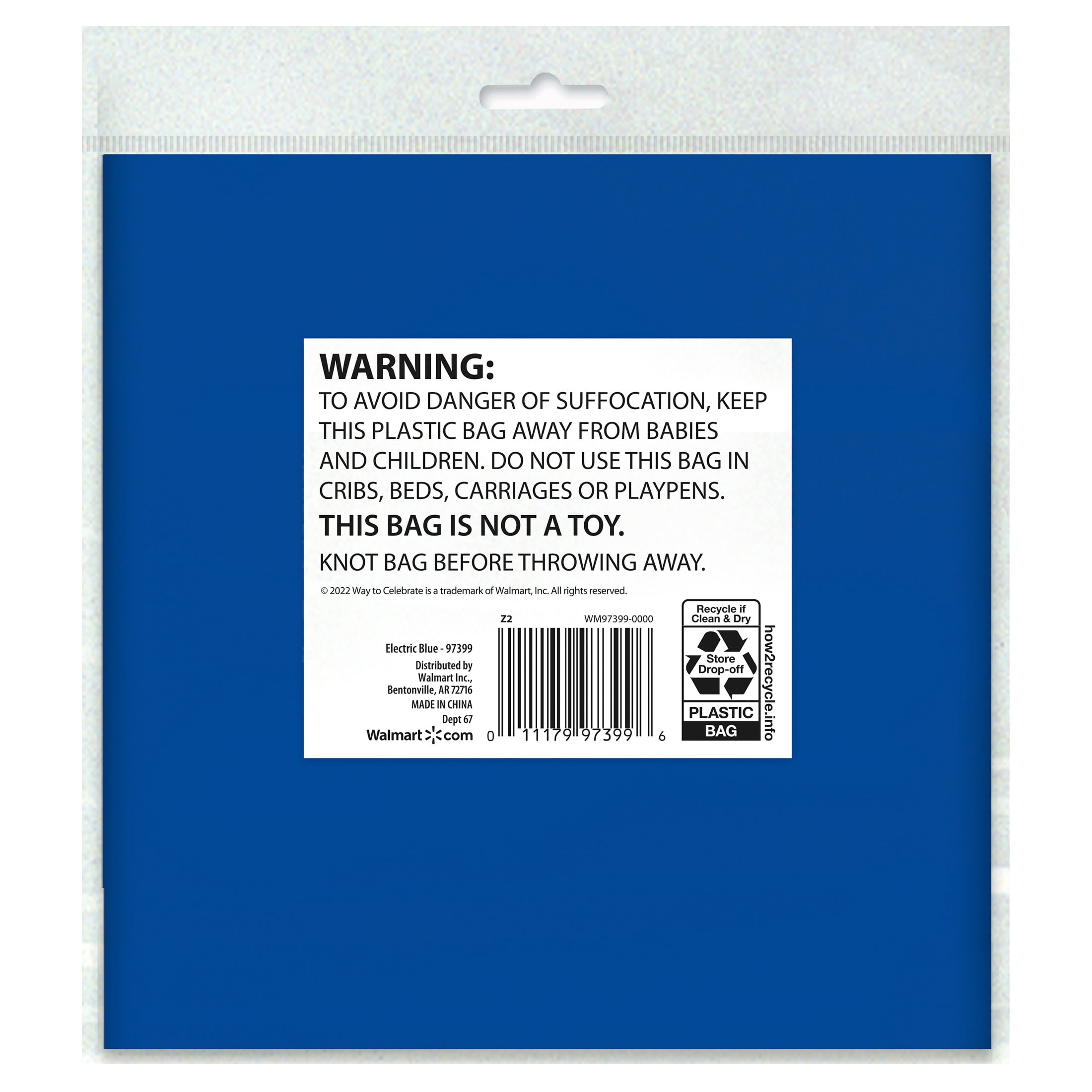 (6 pack) Rectangular 54" x 108" Electric Blue Plastic Table Cover, by Way To Celebrate