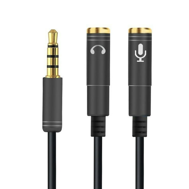 Yesfashion 2 in 1 3.5mm Headphone Mic Audio Y Splitter Cable Male to ...