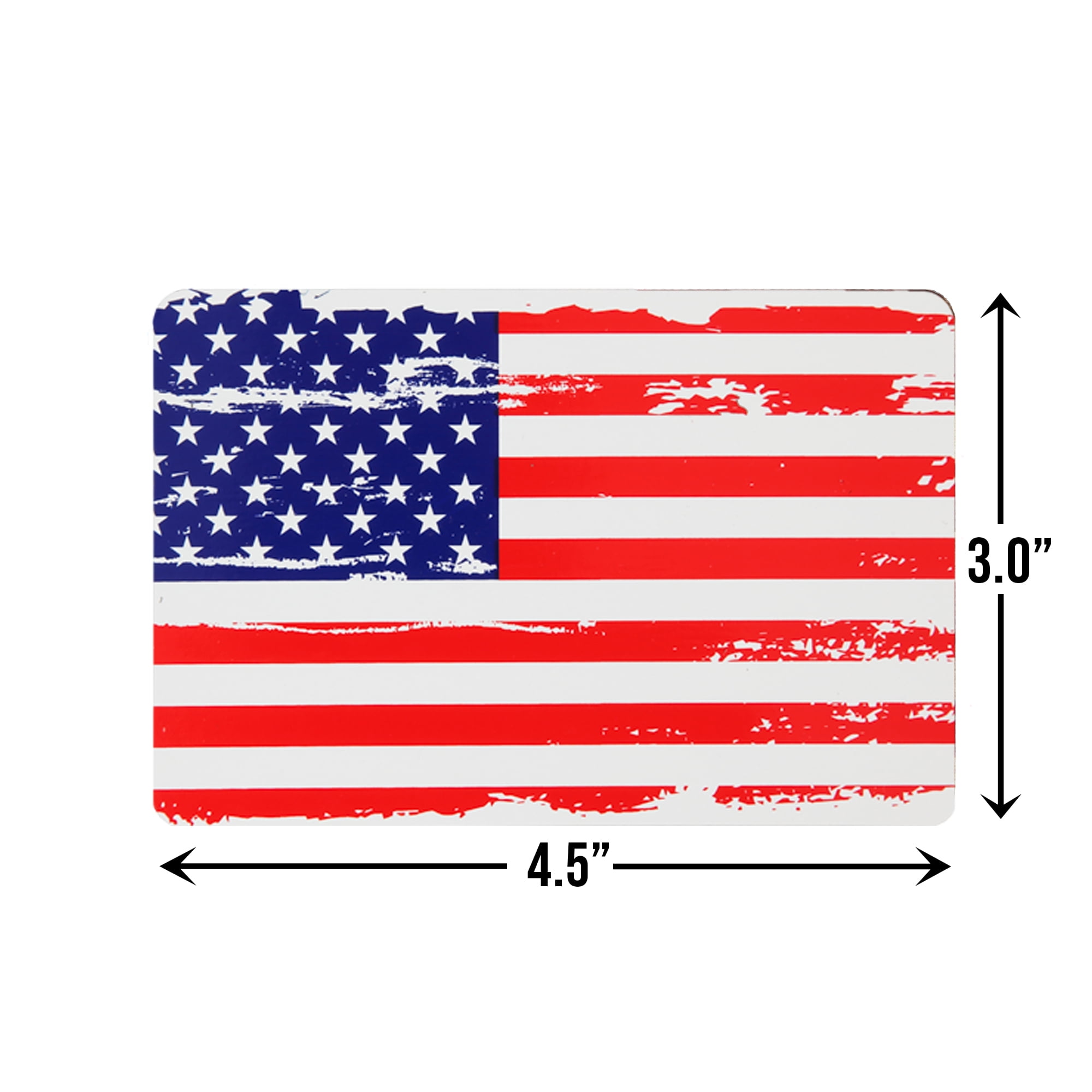 Sunburst Systems 6128 Distressed Patriotic Flag Weather Resistant Removable Decal Sticker, High Quality Outdoor Durable Vinyl, American Pride, United State, 3" H x 4.5" W, 4 pack