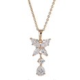 thumbnail image 1 of Zircon Necklace Hollow Out Golden Pendant Easy on Off for Women, 1 of 2