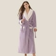 thumbnail image 2 of Fleece Nightgown Long Sleeve Fuzzy Robe for Women Warm Robes Women'S Robes Flannel Nightgown, 2 of 7