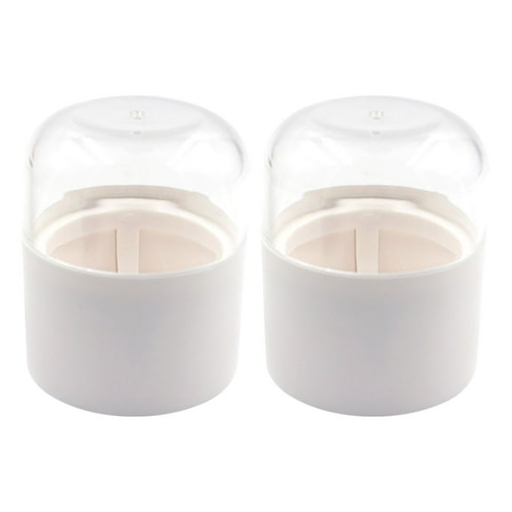 LOLIPPYY Durable White Plastic Makeup Egg Case for Travel and Home Use 2Pcs