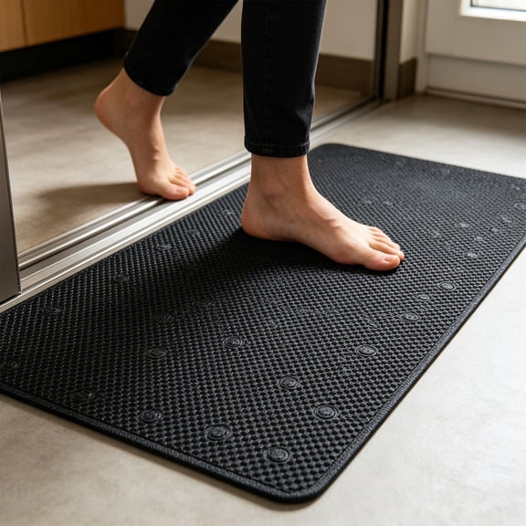 Non Slip Bathtub Mat, Shower Mat with Suction Cups and Drain Holes, Machine Washable Anti Slip Bath Mat for Bathtub and Shower