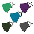 thumbnail image 2 of HOMEIORA Reusable Cloth Face Mask, Adjustable Ear Loops, with Filter Pocket, Multicolor, 5 Per Pack, 2 of 10
