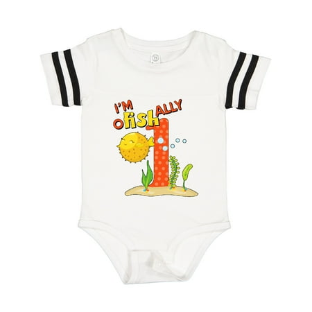 

Inktastic I m O-Fish-Ally One- Cute Puffer Fish First Birthday Gift Baby Boy or Baby Girl Bodysuit