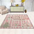 thumbnail image 2 of Yayeee Area Rugs for Living Room 5.2'x4' Non Slip Washable Bedroom Floor Carpet, Light Green Christmas Houses, 2 of 5