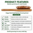 thumbnail image 3 of Doggy Style Small Bamboo Dog Brush for Small Breeds, Sustainable Bamboo Pin Bristles, Ergonomic Handle, Deshedding and Detangling Grooming Brush, 3 of 8
