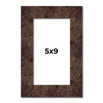 5x9 IN Frame Brown Burl Real Wood Picture Frame Width 1.625 Inches | Interior Frame Depth 0.5