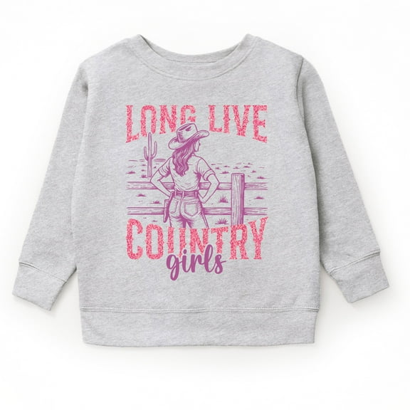 Long Live Country Girls Glitter - Youth Graphic Sweatshirt