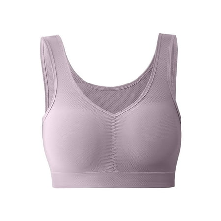 YanQiao Womens Seamless Wireless Supportive Bra Push Up Comfort Soft No Underwire Full Coverage No Steel Ring Bra 4XL Purple