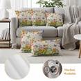 thumbnail image 6 of Easter Eggs Outdoor Waterproof Pillow Covers, Spring Flowers Truck Leaves Butterflies Beige Decorative Square Throw Pillowcase Sofa Cushion Sham for Patio/Couch/Chair, 18"x18" 2 Pack, 6 of 8