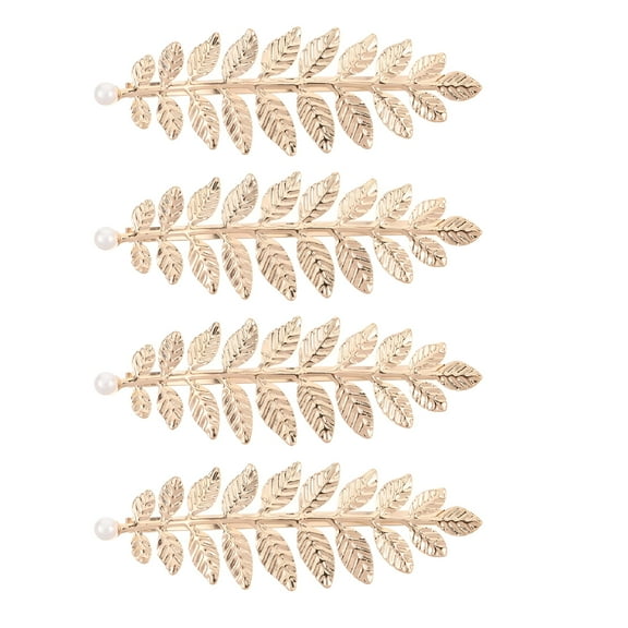 DESIGNICE 4pcs Pearl Leaf Hair Clips For Women Elegant Bridal Hair Accessories Wedding Hair Jewelry Metal Hair Pins For Weddings Parties And Formal Occasions