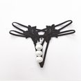 thumbnail image 3 of Thongs for Women Black Hollow Underwear Thongs Pearl Panty Crotchless Panties M, 3 of 3