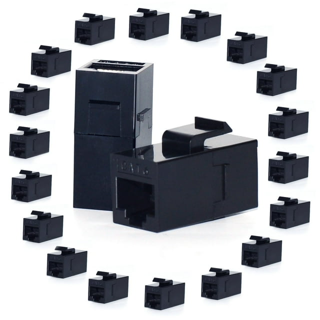 Vandesail Paquete De 20 Acopladores Rj45 Acoplador Ethernet Rj45 Keystone Jack Cat6 Acoplador Hembra A Hembra Cat 6 Extensor De Acoplador Ethernet