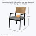 thumbnail image 4 of Grand Patio 2-Piece Stackable Patio Dining Chairs Set with Removable Cushions for Garden, Porch, and Poolside (Grey), 4 of 7