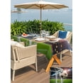 thumbnail image 5 of Outdoor Tablecloth with Umbrella Hole for Patio/Picnic/Party/Camping, Footballs Goal Waterproof Table Cloth Rectangle Table Cover Washable, Balls Sports Gaming Stadium Lights (60"x 120"), 5 of 9