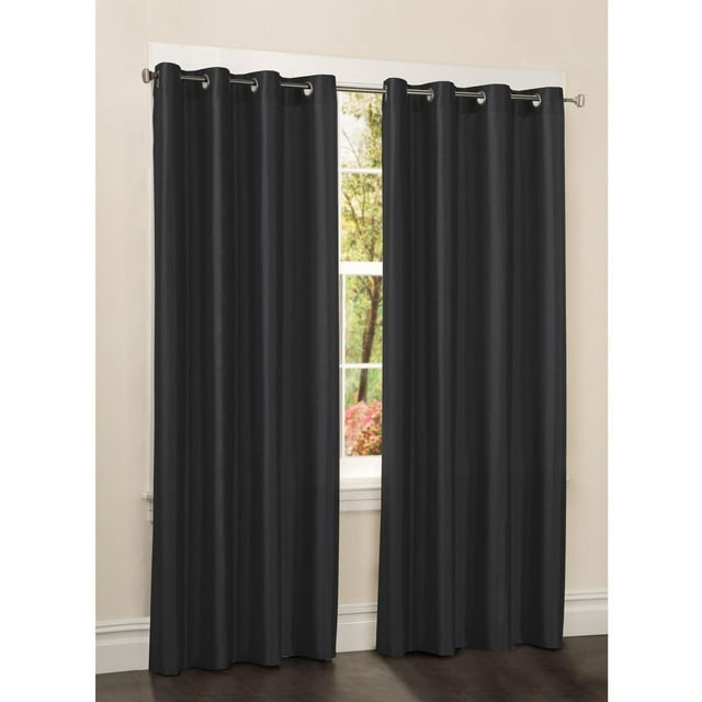 Mainstays Faux Silk Drapery Grommet Window Curtains Panel
