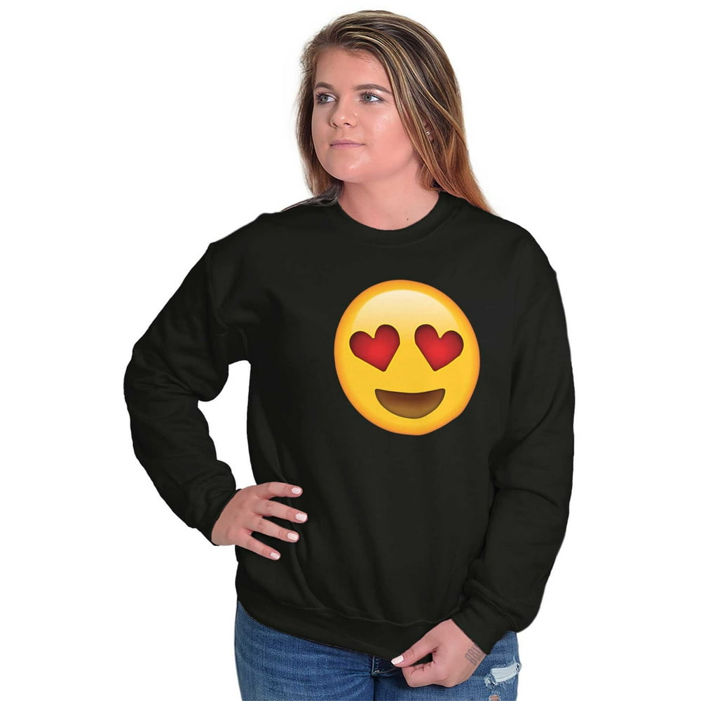 Emoji Sweat Shirt Sweatshirt For Womens Heart Eyes Emoticon Valentines