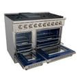 thumbnail image 4 of Akicon 48" Slide-in Freestanding Professional Style Gas Range with 6.7 Cu. Ft. Oven, 8 Burners, Convection Fan, Cast Iron Grates. Stainless Steel, 4 of 8