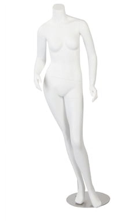 SSWBasics Female White Fiberglass Mannequin -- Headless - Height 5'3" - With Base
