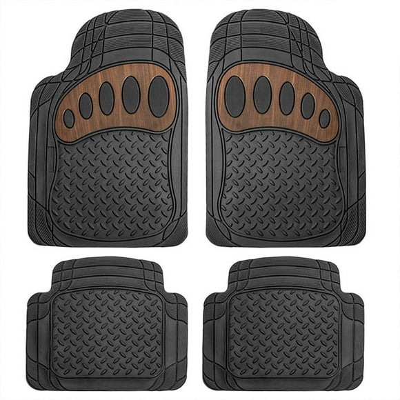 FH Group F11310-BLACK 4 Piece Heavy Duty Rubber All Weather Floor Mats