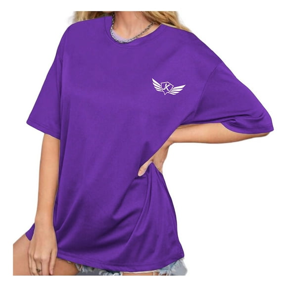 Playera Jouska Mx Oversize Golden Mujer Gym Deportiva Casual Bodybuilding Relaxed Fit Morada