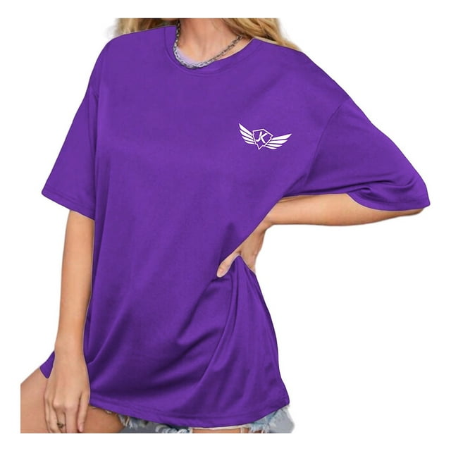 Playera Jouska Mx Oversize Golden Mujer Gym Deportiva Casual Bodybuilding Relaxed Fit Morada