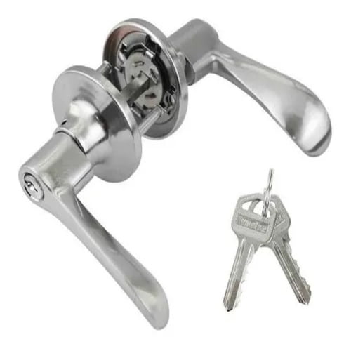 Cerradura Manija Recamara Chapa Puerta Doble Llave Aluminio Fumetax SW-54ET03SN26