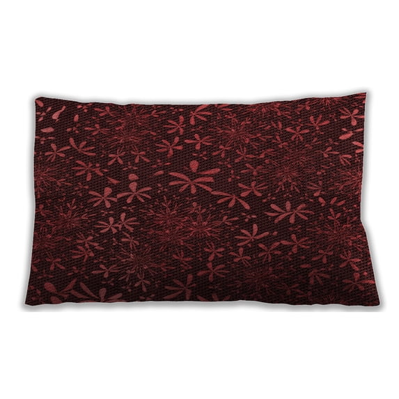 Ahgly Company Patterned Outdoor Rectangular Saffron Red Lumbar Throw Pillow, 13 inch by 19 inch