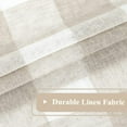 thumbnail image 6 of Bohogeo Buffalo Plaid Gingham Sheer Farmhouse Country Kitchen Curtain Panels for Living Room, Geometric Check Rod Pocket Tan and White Curtain Drapes for Bedroom, 38"x63", Tan, 6 of 8