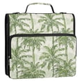 thumbnail image 2 of Haosy 3 Ring Zipper Binder with Shoulder Strap Waterproof Trapper Keeper 2 Inch D-Ring 500 Sheets Capacity, Tropical Palm Silhouette, 2 of 8