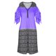 thumbnail image 4 of Puntoco Vestido De Manga Corta Con Cuello En V, Nuevo Vestido De Verano Con Cuello En V Para Mujer, Estampado En Contraste, Manga Corta, Encaje, Hombros Descubiertos, Vestido Con Cremallera, Morado M, 4 of 5